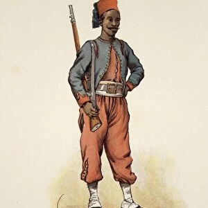 Cipaye soldier of French garrison in Africa, 1889