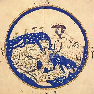 Copy made in Cairo in 1456 of the world map prepared by the Arab geographer Muhammad al-Idrisi