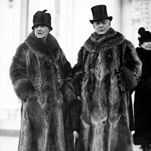 Couple In Coonskin Coats