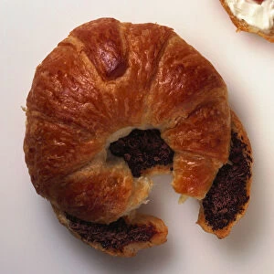 Croissant filled with dark chocolate