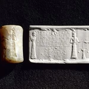 Cylinder seal and impression of a governor of Nippur, Sumerian civilization