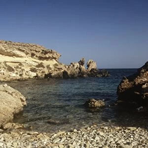 Cyprus, Paralimni, rocky beach