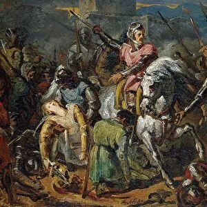 The Death of Gaston de Foix in the Battle of Ravenna on 11 April 1512 (oil on canvas)