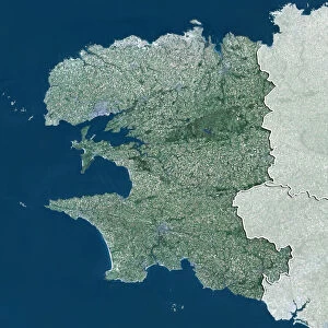 Departement of Finistere, France, True Colour Satellite Image