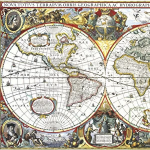 Double-Hemisphere Map of the World 1630