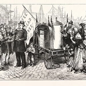 Dr. Kennions Street Coffee-urn Cart-a Good Temperance Movement. Drawn W. A. Rogers