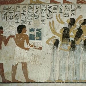 Egypt Ancient bes, Luxor, Valley of Kings, Tomb of Ramses III, Fresco depicting mourning women