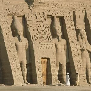 Egypt, Nubia Region, Abu Simbel, facade of Temple of Hator