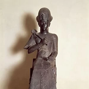 Egyptian civilization, black basalt statue of Pharaoh Ramses II, from Karnak