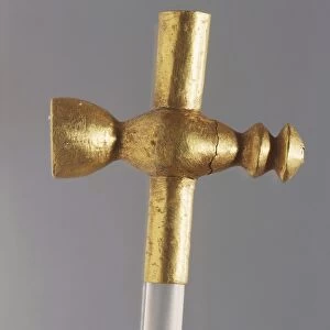 Eneolithic gold sceptre from tomb 36 of Varna excavations, Bulgaria