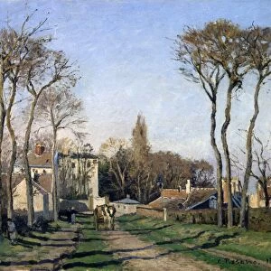 Entrance to the village of Voisins (Yvelins), 1872: Camille Pissarro (1830-1872) Fench artist
