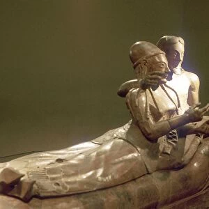 Etruscan Art: Sarcophagus with reclining couple, Cerveteri, Italy, 6th century BC