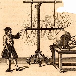 Experiment with static electricity by Jean-Antoine Nollet (1700-1770) French physicist and cleric