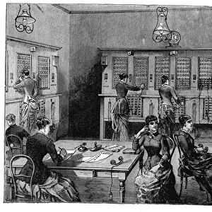 Female telephonists in Central Telephone Exchange
