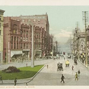 First Avenue, Seattle, Wash. Postcard. 1904, First Avenue, Seattle, Wash. Postcard