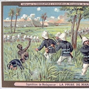 First Franco-Hova War 1883-1886: French troops attacking Marvoay. War ended with