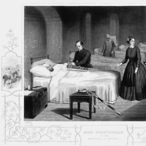 Florence Nightingale (1820 -1910) English nurse, in the hospital at Scutari. The