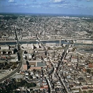 France, High Normandy, Aerial view of Rouen
