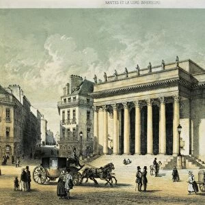 France, Nantes, View of the Theatre Graslin by Charpentier, lithograph
