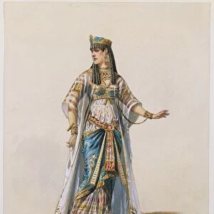 France, Paris, Costume sketch for Amneris in Aida by Giuseppe Verdi for the performance at Paris, Salle Garnier