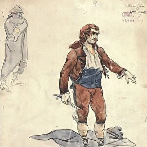 France, Paris, Sketch of costume for Don Jose for Carmen by Georges Bizet