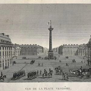 France, Paris, View of Place Vendome, engraving