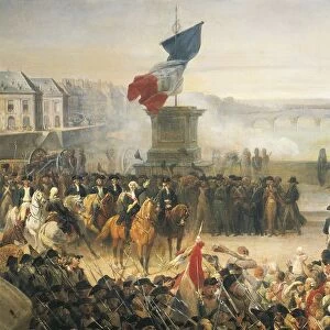 France, Versailles, The French National Guard leaving to reach the Army