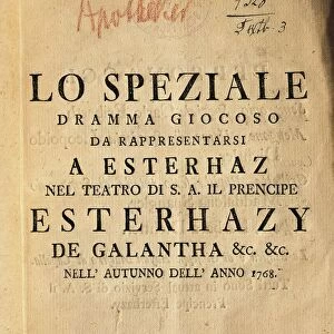 Franz Joseph Haydn (1732-1809), Lo speziale (The Apothecary), operetta, 1768, frontispiece