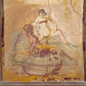 Fresco depicting erotic subject, from Pompei, Italy