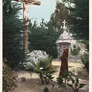 The Garden Crucifix Postcard. ca. 1903, The Garden Crucifix Postcard