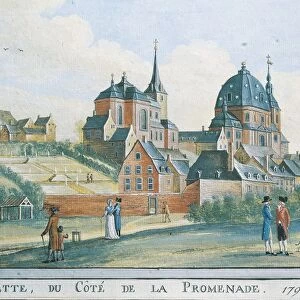 Germany, Aachen, St Michaels Church and Church of St Nicholas by L Bardenhewer, 1796, watercolor