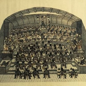 Germany, The orchestra at the Bayreuth Festpielhaus, 1882