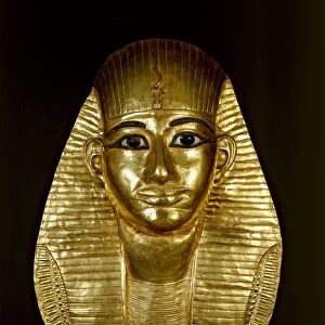 Gold funerary mask of Pharaoh Amenemope fromTanis