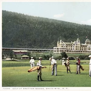 Golf at Bretton Woods, White Mts. N. H. Postcard. ca. 1915-1930, Golf at Bretton Woods, White Mts. N. H. Postcard