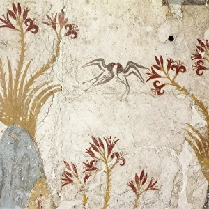 Greek civilization, fresco depicting spring, from Akrotiri, Thera, Santorini
