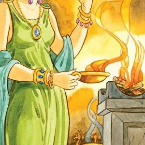 In Greek mythology, Hestia was the goddess of the hearth and one of the 12 Olympian deities