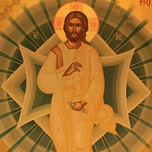 Greek orthodox icon depicting Jesuss Transfiguration