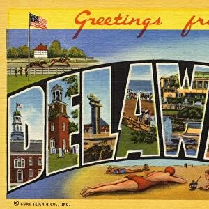 Greeting Card from Delaware. ca. 1939, Delaware, USA, Greeting Card from Delaware