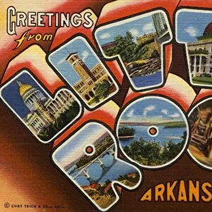 Greeting Card from Little Rock, Arkansas. ca. 1945, Little Rock, Arkansas, USA, Greeting Card from Little Rock, Arkansas