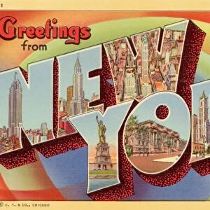 Greeting Card from New York. ca. 1934, New York, USA, Greeting Card from New York