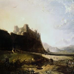 Harlech Castle, Wales. By John Wright Oakes (1820-1887) English landscape painter