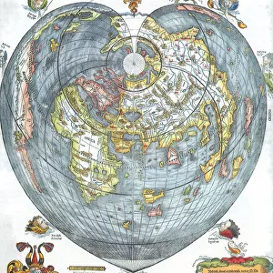 Heart-Shaped World Map 1530
