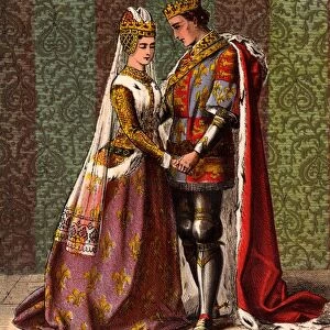 Henry V (1387-1422), king of England from 1413, courting Katherine, daughter of the French king