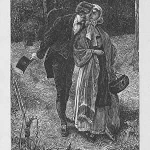 Hetty Sorrel, beloved of Adam Bede, meeting the young squire Arthur Donnithorne in the woods