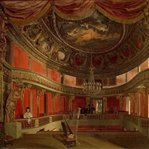Interior of Marie Antoinettes Petit Trianon Theatre, by Antoinette Asselineau, oil on canvas