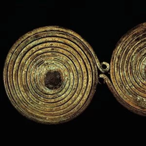 Iron Age, Bronze double spiral fibula, From Campania Region, Italy