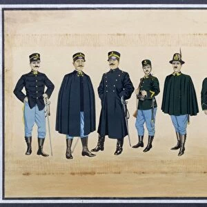 Italian Financiers in full uniforms, 1885