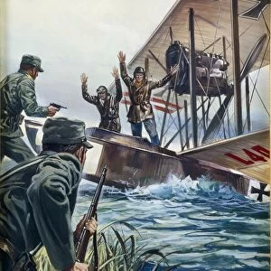Italian Military Finance Police stopping Austrian seaplane, 20th Century