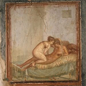 Italy, Campania Region, Naples Province, Pompei, House of Cnetenary, Erotic fresco