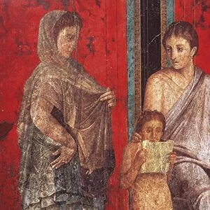 Italy, Campania Region, Naples Province, Pompei, Villa of Mysteries, Fresco detail
